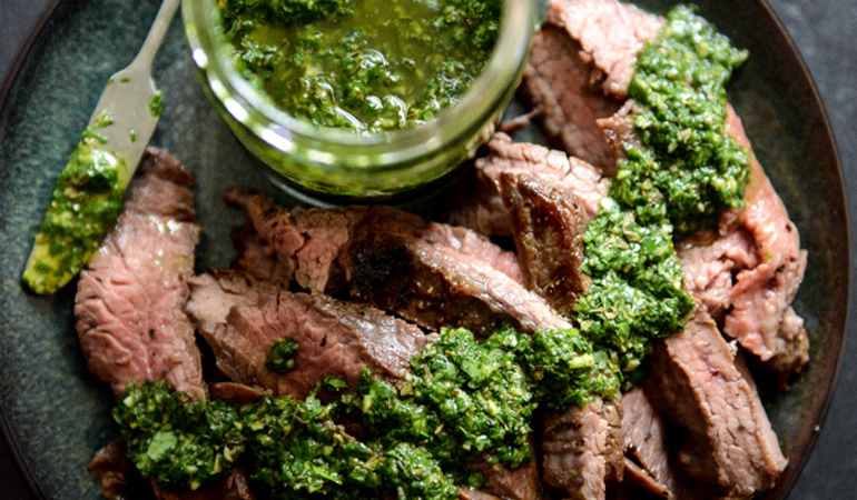 Pairing Garlic Brown Sugar Flank Steak With Chimichurri With Carménère flank steak with chimichurri