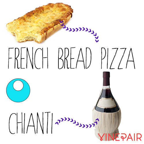 French bread pizza goes well with Chianti