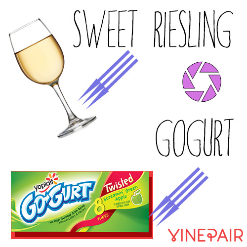 GoGurt goes well with sweet Riesling