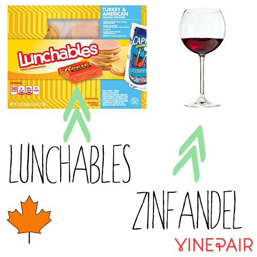 Lunchables go well with Zinfandel
