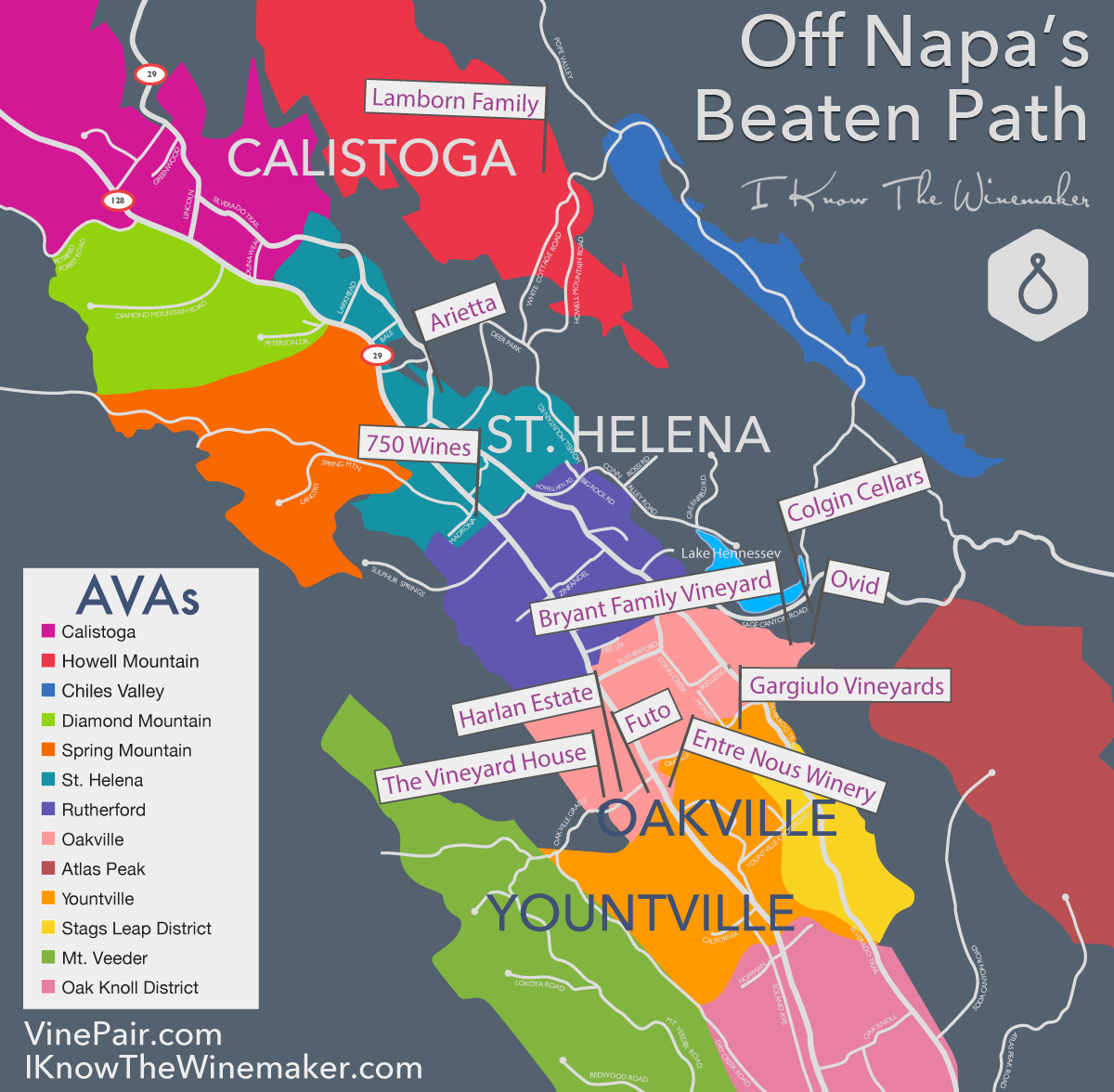 Map Off Napa Valley Beaten Path Wine Full 