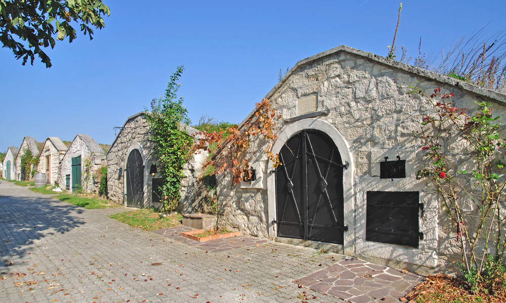 An alley of cellars in Burgenland, Austria