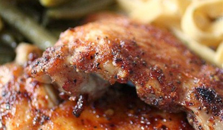 Honey Spiced Glazed Chicken Thighs