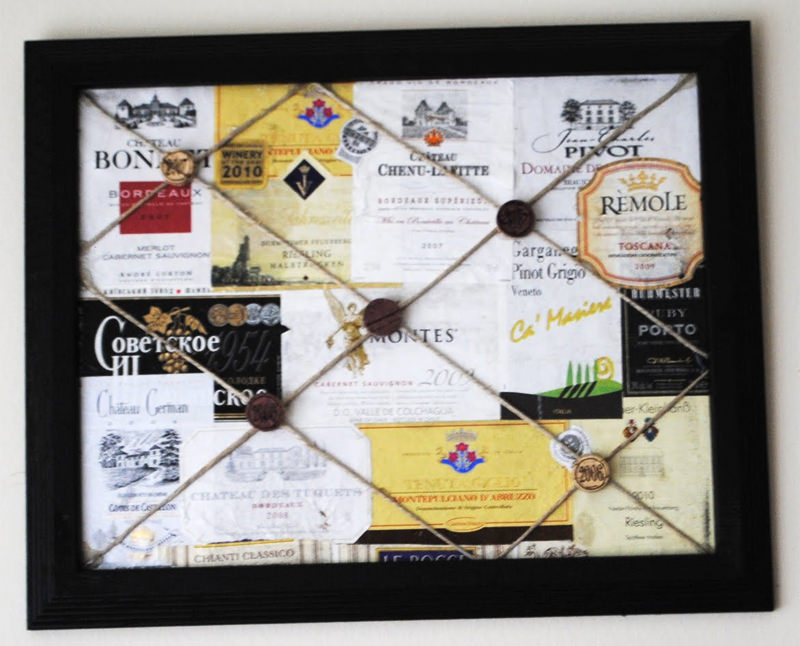 Wine Label Memo Board