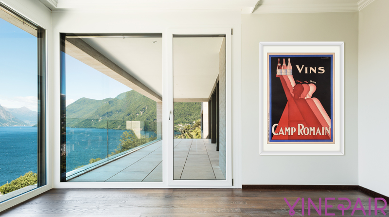 Vintage Camp Romain Wine Ad By The Window