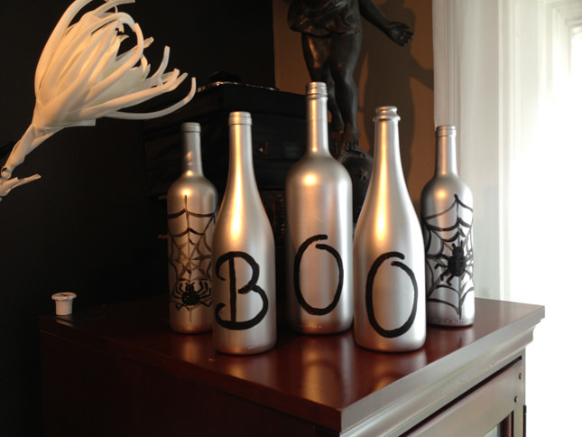 Halloween Wine Bottles Boo