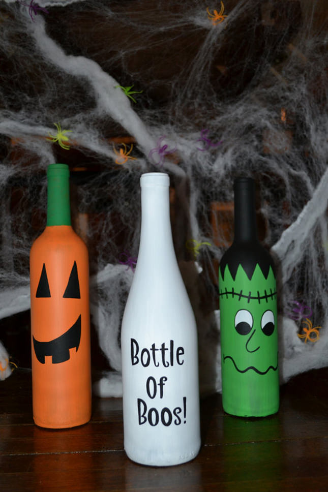 Halloween Wine Bottle Trio