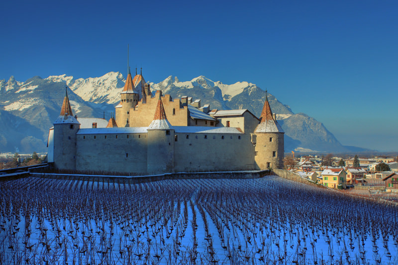 冬天的艾格勒城堡 - 瑞士