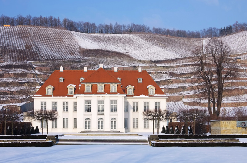 Radebeul palace Wackerbarth winter in Germany
