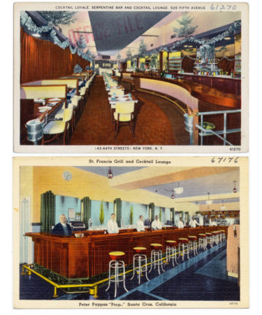 15 Beautiful Mid-Century Cocktail Lounge Postcards