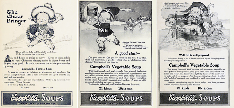 1915 - 1917 - Campbell's Soup Christmas advertisements - St. Nicholas