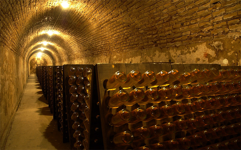 The underground caves at Louis Roederer in Reims 