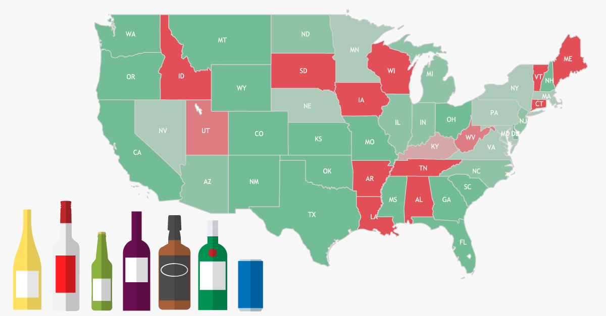A Map Of The Drunkest States In America During The December Holidays