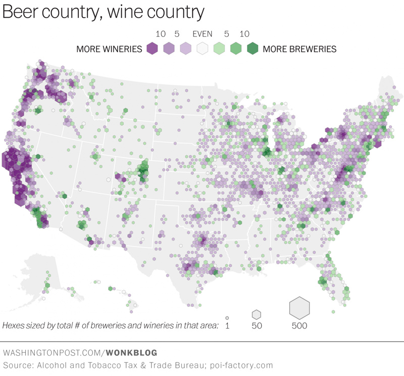 Wine And Beer Country According To Wonkblog