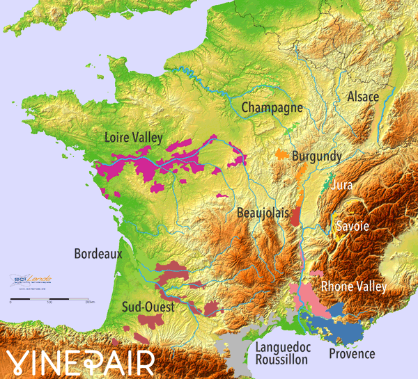 Animated Relief Map Of Wine Regions In France