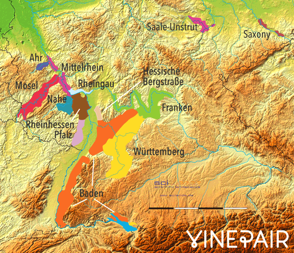 Animated Relief Map Of Wine Regions In Germany