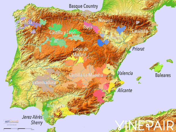 Animated Relief Map Of Wine Regions In Spain