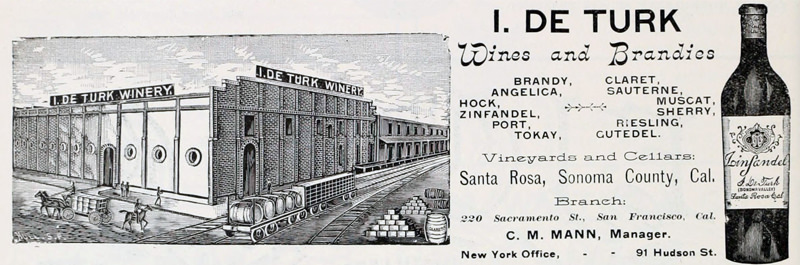 An Ad For Wines Including Zinfandel From The 1890s