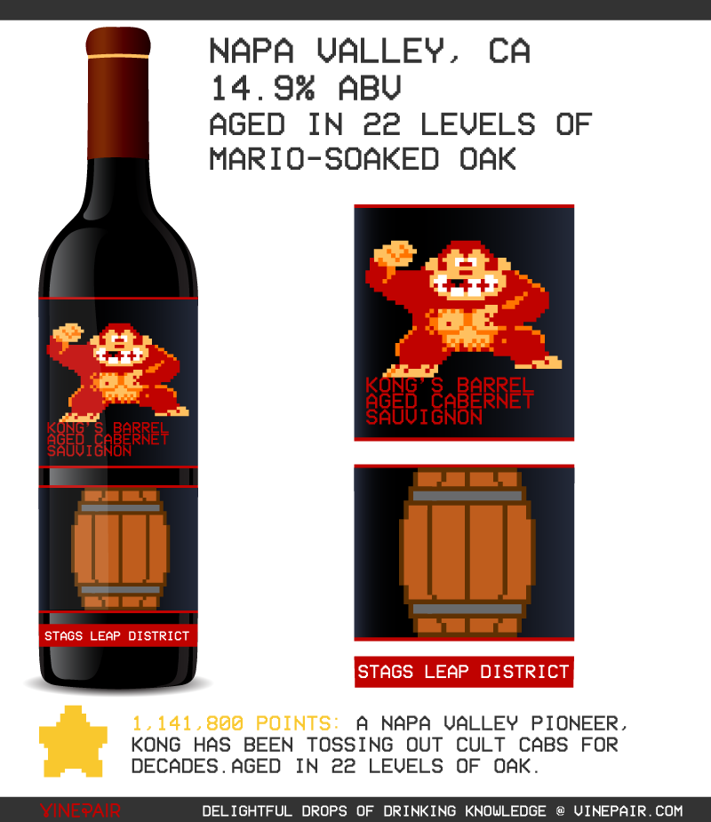 Donkey Kong As An 8-bit Wine Label