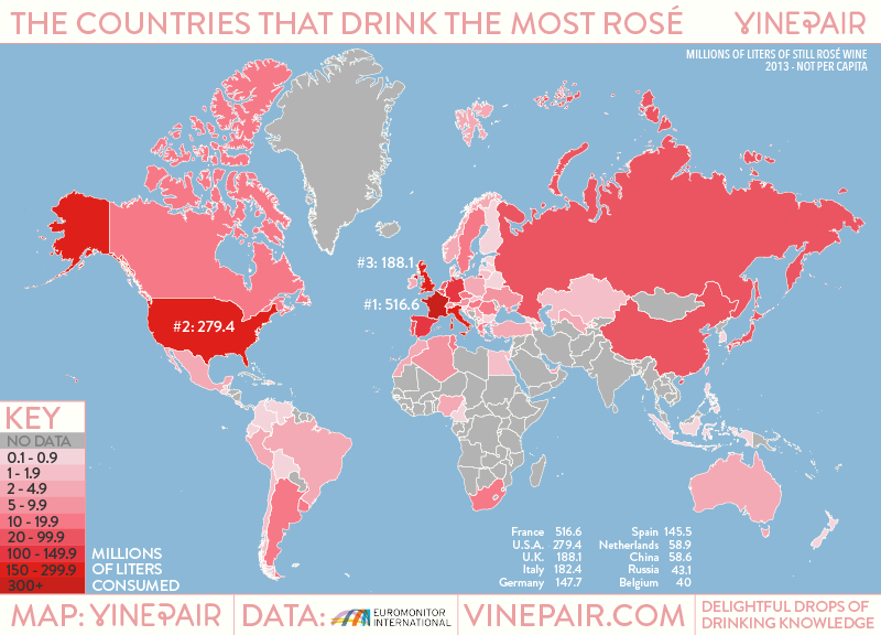 The Countries That Drink The Most Rosé Wine