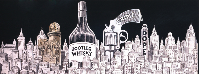 Bootleg whiskey leads to crime...