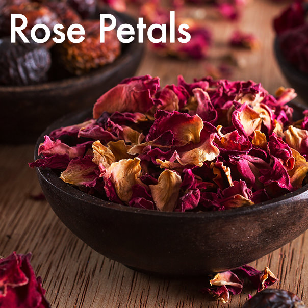 Taste rose petals by drinking