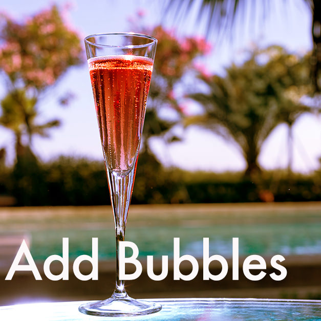 Add bubbles to rose wine