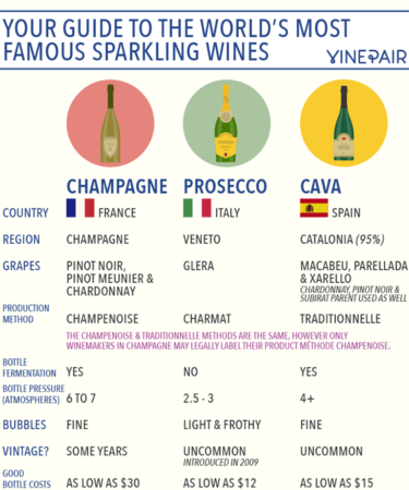 The Differences Between Champagne, Prosecco & Cava [INFOGRAPHIC]