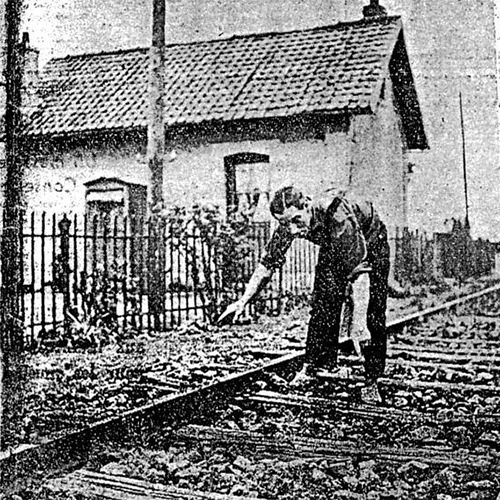Marius Dewilde Showing Off The Train Tracks Where He Encountered The Alien In A Newspaper