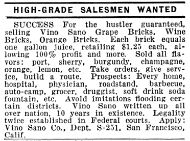 An ad in Popular Mechanics from 1932 seeking out 