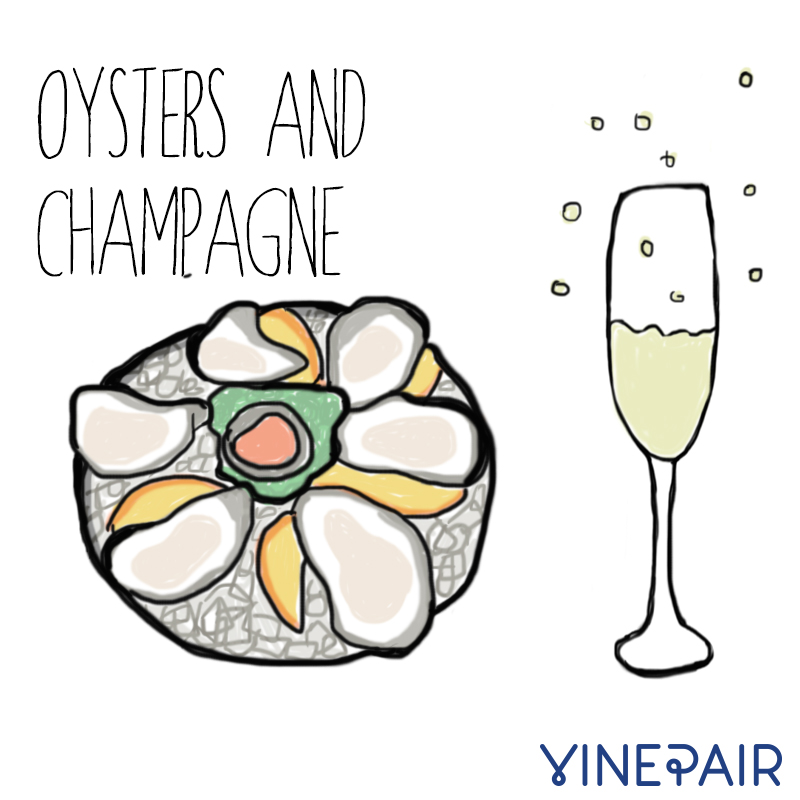 Oysters go really well with Champagne