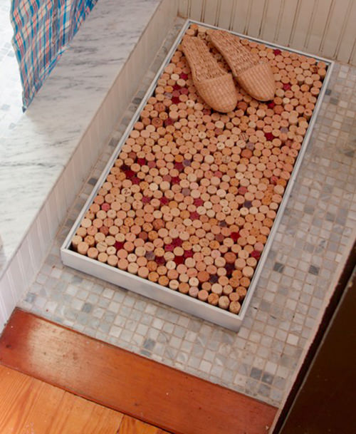Cork bath mat