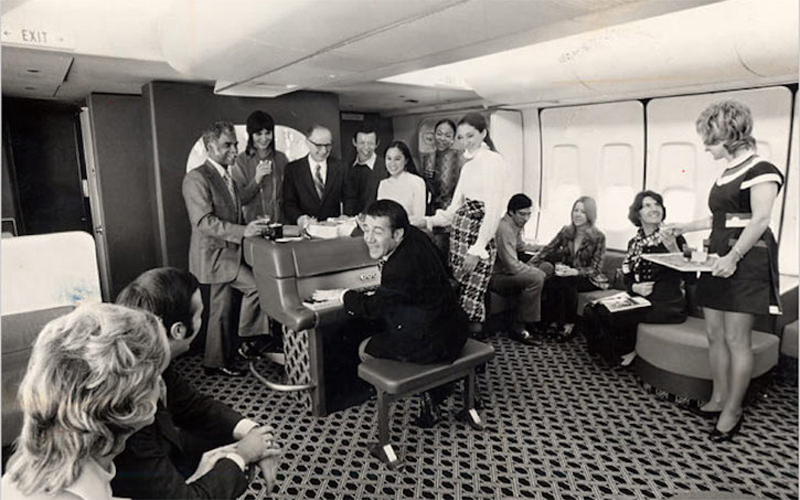 The American Airlines 747 "LuxeryLiner" featuring a piano bar!