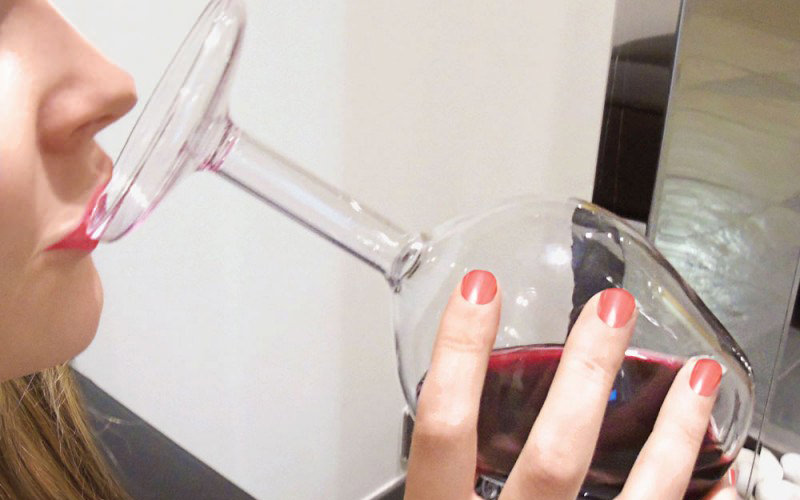 The upside down wine glass