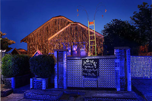 Beer Can House in Twilight