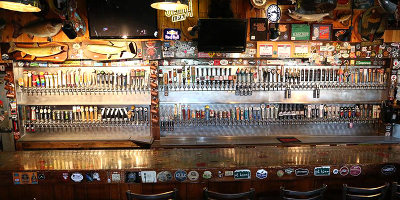 draught beer bar with lots of