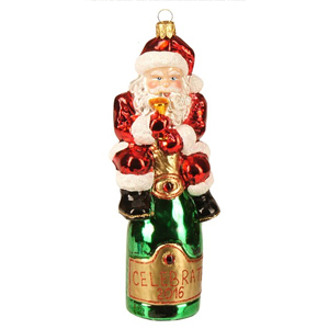 Santa Champagne Ornament