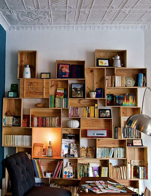 10 Innovative Ways to Use Wooden Wine Crates Around Your Home Bookshelf