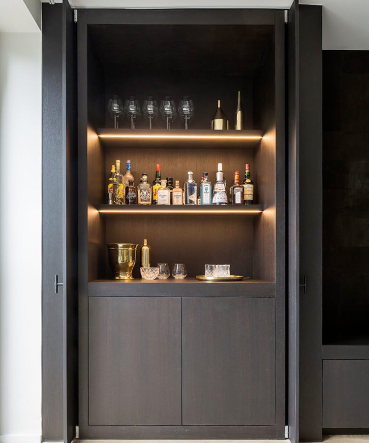 We're Obsessed With These 7 At-Home Bars Contemporary Kitchen Bar