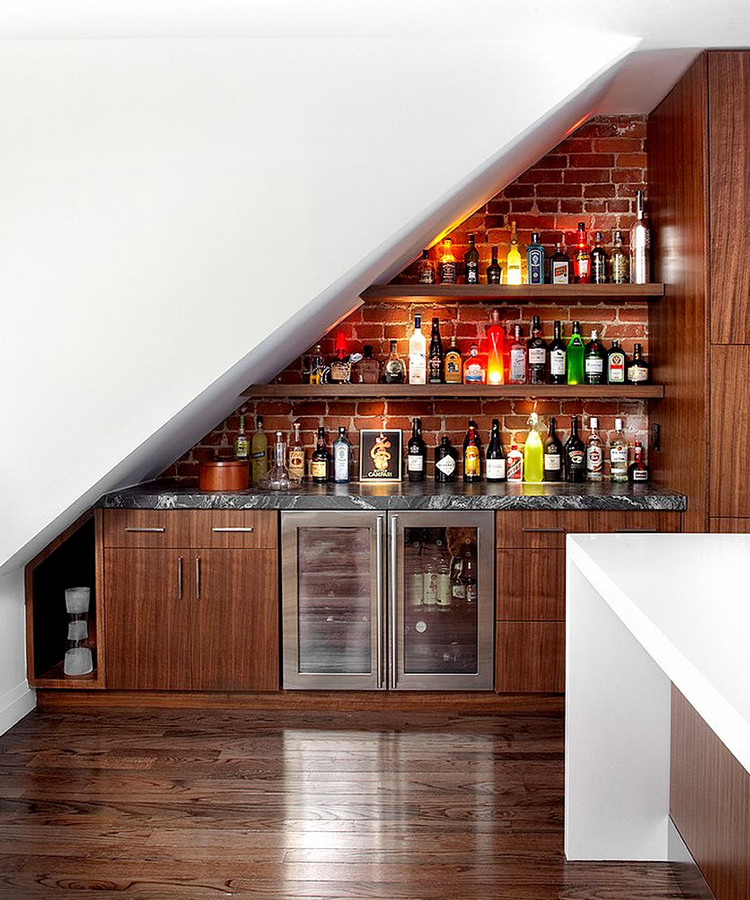 We're Obsessed With These 7 At-Home Bars Staircase Bar