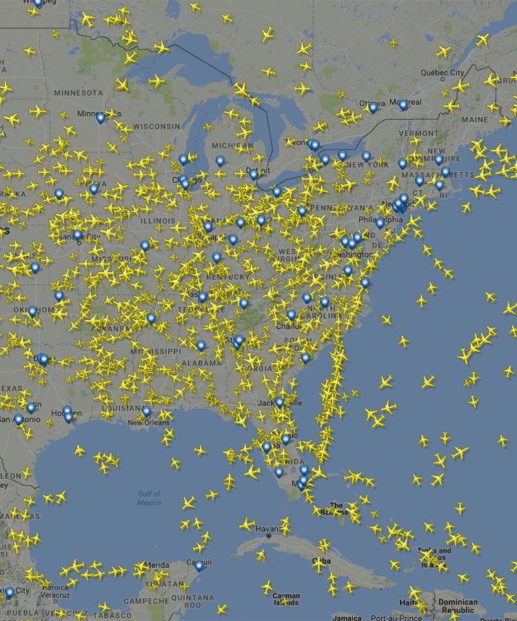 Here’s how Many People are Flying Over the U.S. at any moment