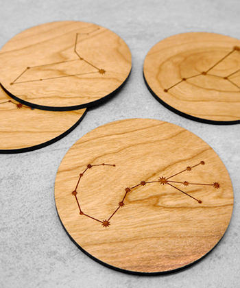Dress up your drinks with these Wooden Constellation coasters, perfect for all of your Instagram pics!