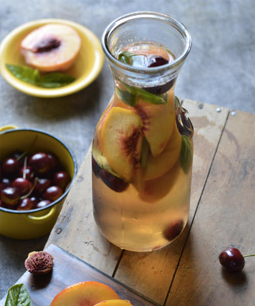 This peach cherry sangria is perfect for the summer season