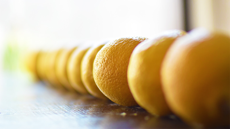 lemon line up for homemade lemon bitters