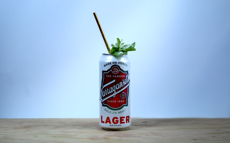 New England Julep Beer Can Cocktail