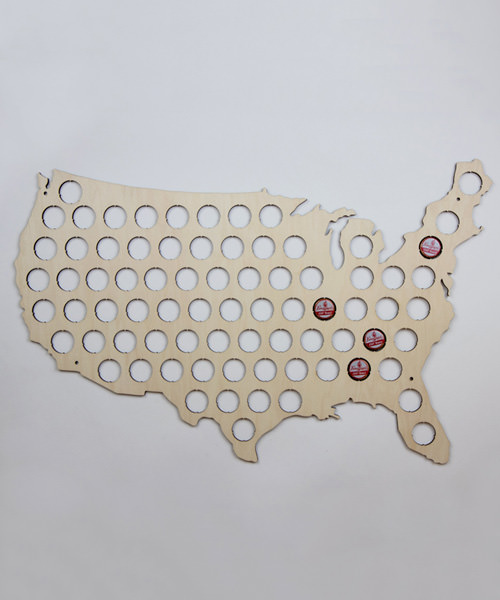 This bottle cap map is the perfect gift for beer lovers