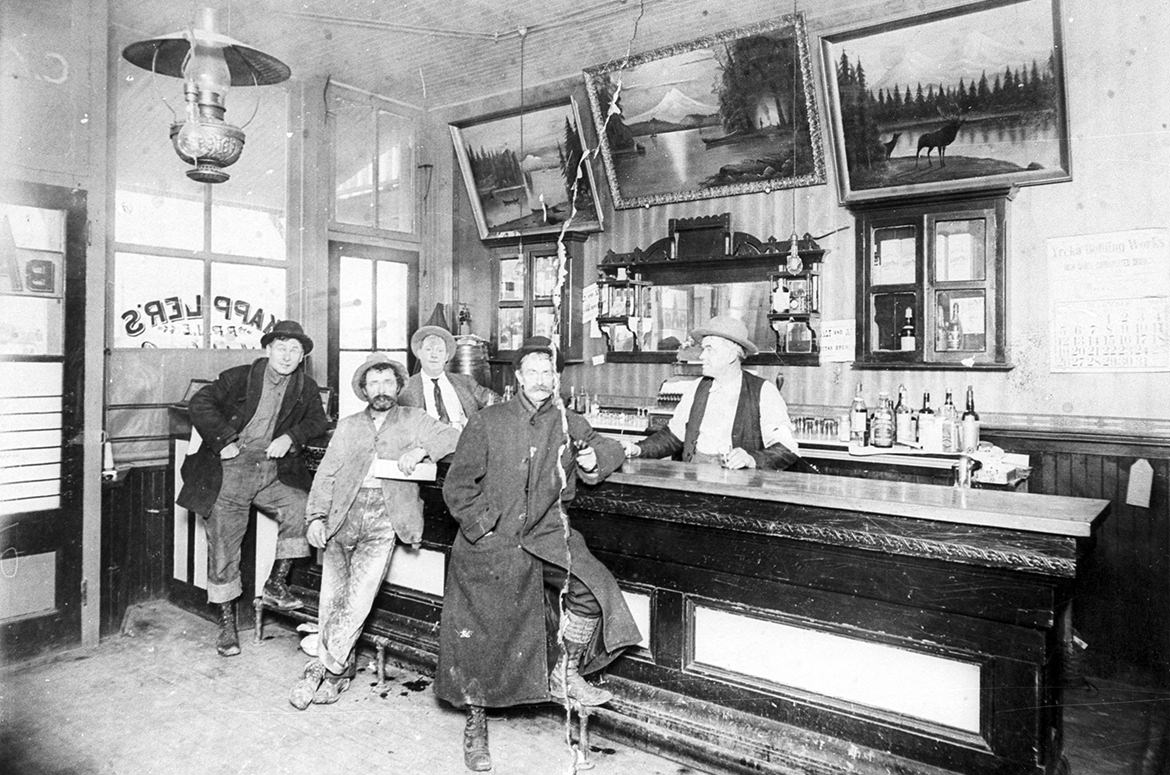 The owner of this Old West saloon in Yreka, California, is behind the bar.