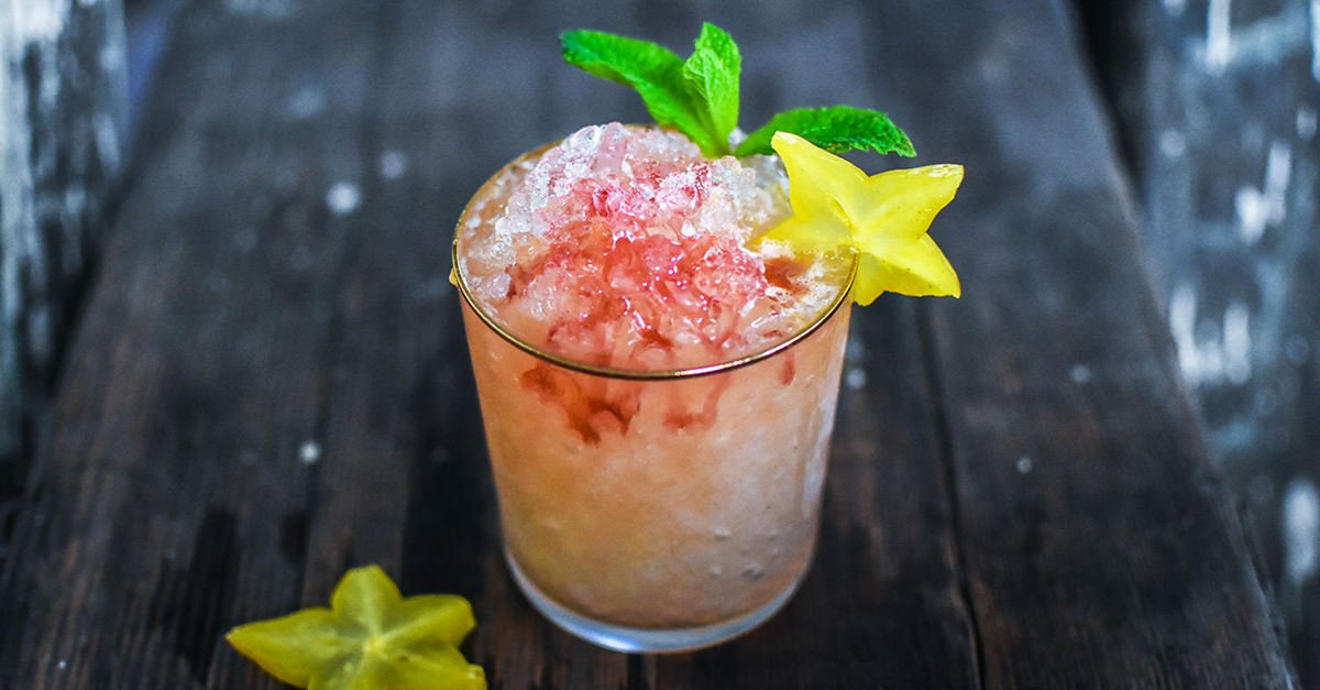 Incorporate fresh market finds, like tropical starfruit, into your glass with this twist on a traditional Bramble cocktail.