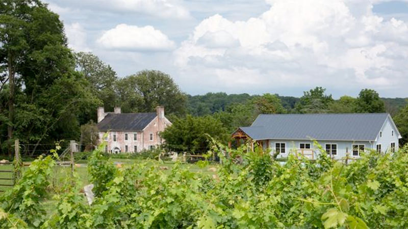 This Virginia winery surrounds a stone house built circa 1820.