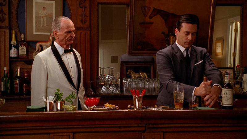 Don Draper Makes an Old Fashioned in Mad Men.